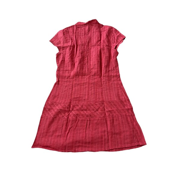 Charlotte Russe Womens Shirt Dress Red Medium Woven Cotton Cap Sleeve Vneck - Picture 3 of 7